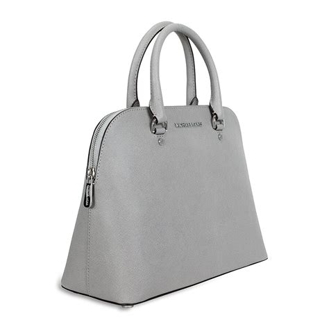 michael kors cindy satchel grey|Michael Kors Cindy Large Saffiano Leather Satchel .